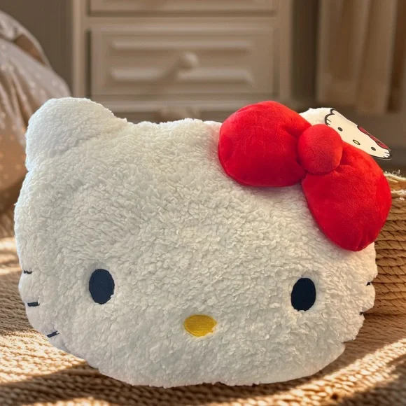 🎀NWT✨Hello Kitty by Sanrio Plush Pillow with Red Bow (Original Sanrio) - Picture 1 of 1